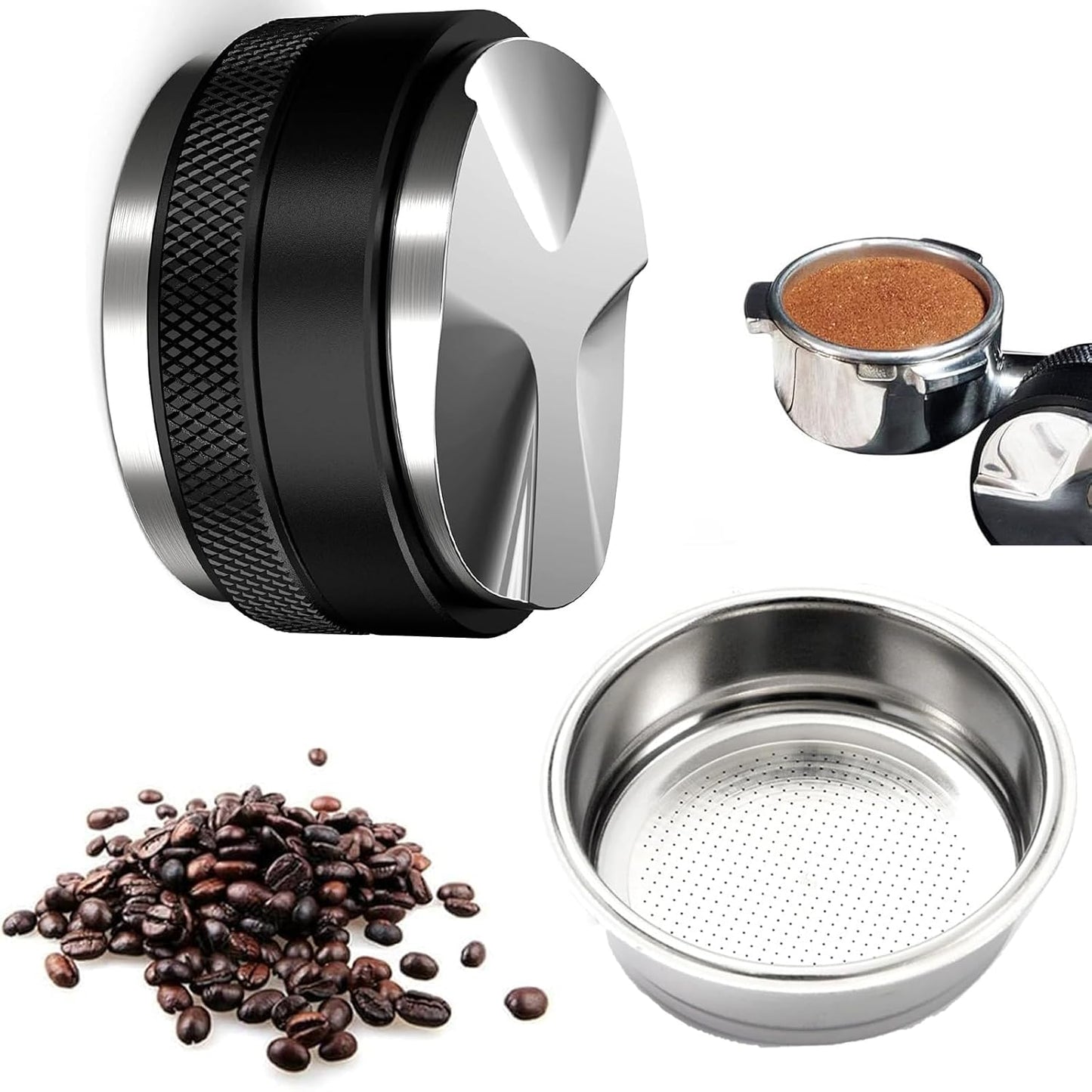 CartHome 2 Pcs Coffee Tamper Set, Coffee Machine Accessories Barista Coffee Tools Detachable Coffee Accessories for Espresso Preparation Durable and Easy to Use