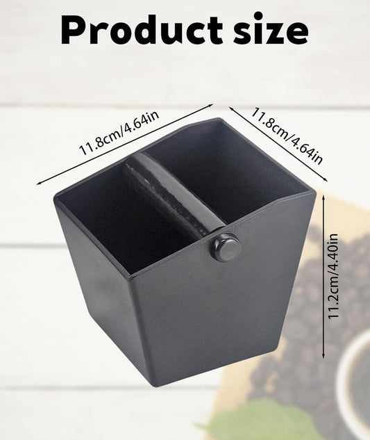 OXYGLOBE Coffee accessories, Espresso Knock Box with Knocking Bar Machine Accessory Suitable Espresso Machine Barista Tools(Matte Black) Kitchen Countertop Organizer