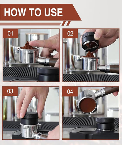 CartHome 2 Pcs Coffee Tamper Set, Coffee Machine Accessories Barista Coffee Tools Detachable Coffee Accessories for Espresso Preparation Durable and Easy to Use